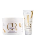Kit com máscara e condicionador da linha Oil Reflections da marca Wella Professionals.