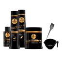 Kit Haskell Cavalo Forte com shampoo e condicionador com 500ml cada, máscara capilar com 500g, tratamento fortalecedor com 35ml, cumbuca e pincel.