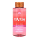 Frasco de gel de banho da marca Tree Hut, com rótulo rosa e laranja destacando o aroma de morango, contendo 532 ml do produto.