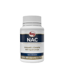 Suplemento alimentar em cápsulas da marca Vitafor, contendo 600 mg de N-Acetil L-Cisteína por porção. Embalagem branca com detalhes em azul e dourado, com informações sobre o produto e sua composição.