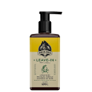 Frasco de leave-in da marca Don Alcides, com design em tons de amarelo e preto. O rótulo apresenta informações sobre os benefícios do produto, como hidratação, proteção térmica e controle do frizz.