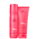 Dois frascos da linha Wella Professionals Color Brilliance, com shampoo e um condicionador para cabelos coloridos.