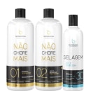 Shampoo e Alisante Borabella Não Chore Mais 2x1L + Selagem 3D Semi Definitiva 350ml