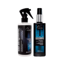 A imagem mostra um kit de TRUSS com dois produtos, um tratamento de uso obrigatório de spray e um leave-in.