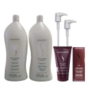 Kit Senscience Silk Moisture Shampoo 1L + Condicionador 1L + Inner Restore Intensif 150ml + CPR 2x25ml +2  Válvulas Pump
