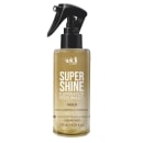 Frasco de spray preto e dourado da linha Super Shine da Widi Care, um iluminador perfumado com efeito luminoso e sofisticado, contendo 120 ml do produto.