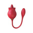 Vibrador vermelho em formato de tulipa com botões de controle e superfície texturizada. Produto de beleza da marca Sexy Import.