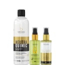 Kit com neutralizante NeutraQuimic, reparador de pontas Argan e óleo capilar Elixir, da marca Borabella