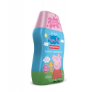 Este é um produto de higiene bucal infantil da marca Dentalclean, apresentado em uma embalagem plástica na forma de um frasco alongado. A embalagem exibe o personagem Peppa Pig, um desenho animado de uma porca rosa, acompanhada de um amigo amarelo.
