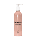 Creme corporal Therena em frasco plástico rosa de 240ml. O frasco tem uma bomba dosadora branca. Nome do produto "Therena Creme Corporal" e a marca "Thera" com letras pretas.