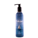 Creme corporal Adisa da marca Thera Cosméticos. Frasco plástico azul com aplicador preto. Rótulo com o nome do produto "Adisa Creme corporal" em letras brancas, imagem de um veleiro branco navegando sobre ondas azuis e o logotipo da marca Thera.