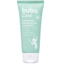 Creme para prevenção de assaduras da marca Buba Care. Embalagem de 50g em tubo cor verde menta. Rótulo com o nome "Creme para Prevenção de Assaduras" e detalhes como "Hipoalergênico" e "À base de óxido de zinco". Ilustração de um coelho branco estilizado.