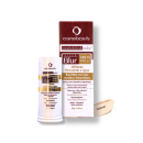 Bastão de proteção solar com uma tampa branca. A cor predominante do produto é um tom claro.