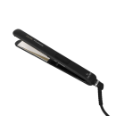 Chapinha de cabelo da marca GA.MA Italy. O aparelho é preto com detalhes em prata. Possui um cabo comprido e uma placa alisadora aquecida.