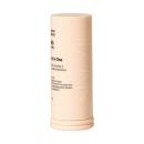 A imagem mostra um bastão de base facial cor bege com o logo da marca também em bege e informações sobre o produto em preto.