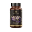 A imagem mostra uma embalagem redonda, toda marrom com rótulo preto e letras douradas.