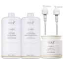 Kit Keune Care Satin Oil Salon + Pump, 3 produtos.