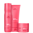 Produtos da linha Color Brilliance da Wella Professionals, incluindo shampoo, condicionador e máscara para cabelos coloridos