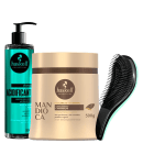 Kit Haskell Acidificante + Mandioca + Escova Mágica, 3 produtos.