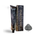 A imagem mostra produtos de coloração de cabelo profissional da marca Paris Cosmetics. Há uma caixa retangular exibindo o logotipo e nome "Paris Cosmetics". Ao lado está um tubo preto brilhante com a mesma marca impressa, contendo o creme colorante.