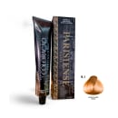 A imagem mostra produtos de coloração de cabelo profissional da marca Paris Cosmetics. Há uma caixa retangular exibindo o logotipo e nome "Paris Cosmetics". Ao lado está um tubo preto brilhante com a mesma marca impressa, contendo o creme colorante.