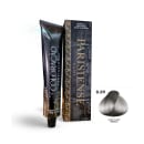 A imagem mostra produtos de coloração de cabelo profissional da marca Paris Cosmetics. Há uma caixa retangular exibindo o logotipo e nome "Paris Cosmetics". Ao lado está um tubo preto brilhante com a mesma marca impressa, contendo o creme colorante.