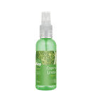 Spray de ambiente. Embalagem com rótulo "Alop Aromas Capim Limão" e indicação de volume de 130ml. Bico borrifador branco na parte superior. Design simples com imagem de capim ou folhas verdes estilizadas na parte frontal do frasco.