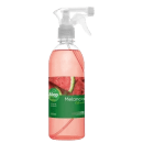 Spray de ambiente Melancia Calmante da marca Alop Aromas. Embalagem transparente com líquido rosa e imagem de melancia. Rótulo verde com o nome do produto e a marca. Capacidade de 500ml. Bico borrifador branco na parte superior.