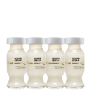 A imagem mostra 4 ampolas de tratamento capilar da marca L'Oréal Professionnel. Elas são de vidro transparente, mostrando o líquido branco no interior.