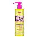 Frasco de 500 ml de Phyto Manga, um ativador de cachos e ondas da Widi Care, com embalagem amarela e rosa, contendo informações sobre sua composição e benefícios.