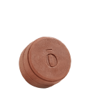 Sabonete Vegetal Fitō de cor marrome marcação visual da letra "O" no centro.