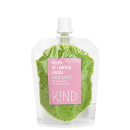 A imagem mostra um frasco transparente, com tampa branca de rosquear, contendo uma polpa de cor verde. O rótulo do produto indica o tipo de produto, e marca em evidência.