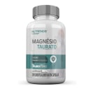 Suplemento alimentar em cápsulas da marca Nutrends, chamado "Magnesio Taurato". A embalagem é um frasco plástico transparente com tampa cinza, contendo 60 cápsulas.