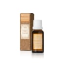 Frasco de vidro com essência pura da marca Empório Essenza, embalado em caixa de papelão com detalhes em dourado e marrom.