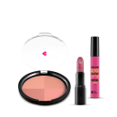 Kit Pó Multiefeitos Bronze + Máscara de cílios Divina Preté Volume Alonga Curva e Define + Batom Mate Amorando