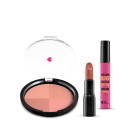 Kit Pó Multiefeitos Bronze + Máscara de cílios Divina Preté Volume Alonga Curva e Define + Batom Mate Veludo Marronterra