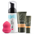 Kit Corretivo Aqua cor 02 + Base Aqua cor 03F + Espuma de Limpeza Tchau Poluição + Esponja Facial