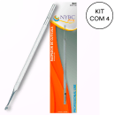 Kit NYBC Beauty Raspador de Cutícula Aço Inox Quarteto, 4 unidades.