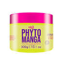 Embalagem rosa e amarela de máscara capilar ultra nutritiva da linha Phyto Manga da Widi Care, com 300g de produto e informações sobre sua composição e benefícios.