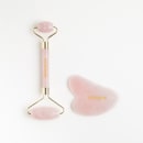 Quartz Roller & Gua Sha Set - Kit de Massagem Facial de Quartzo Rosa