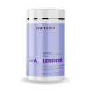 Máscara anti-emborrachamento vegana Spa dos Loiros da TreeLiss Profissional. Rótulo com o nome em letras grandes, descrição "Máscara Anti Emborrachamento Vegano" e informações como ingredientes "Óleos Essenciais & Vinagre", peso 1kg/35,2oz.