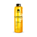 Shampoo de Limpeza Profunda da marca TreeLiss, chamado Supreme. Embalagem amarela com detalhes em preto. Rótulo indica que contém óleo de argan e macadâmia. Tamanho de 1L.