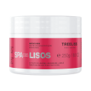 Máscara de tratamento capilar Spa dos Lisos da marca TreeLiss Profissional. Embalagem plástica transparente com tampa branca, contendo 250g/8.8oz de produto. Rótulo vermelho com texto branco "Spa dos Lisos" e detalhes dos ingredientes.