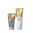 A imagem mostra dois produtos de tratamento capilar da marca Joico, da linha K-Pak. Um é o Reconstructor, embalado em um tubo dourado e prata de 150ml. O outro é o Hydrator, um tratamento intenso hidratante, em um tubo maior de 250ml nas mesmas cores.