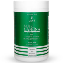A imagem mostra um pote de 1kg da máscara fortalecedora para cabelos "Essenciale Nutri Cafeína". Traz uma embalagem branca com rótulo verde metalizado informando conter cafeína anidra, biotina e pantenol.