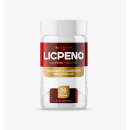 A imagem mostra um pote redondo branco com rótulo vermelho e dourado.