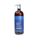 Frasco de 1 litro de shampoo para cabelo e barba da marca Grandha, com design azul e marrom, contendo a descrição "Symbiotic Hair & Beard Shampoo" no rótulo.