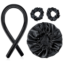 Kit Bemart Modelador de Cachos Curling Rod + Touca Cetim Dupla Face + 2 Xuxinhas Preto (4 Produtos)