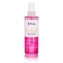 Frasco cilíndrico spray com rótulo metade rosa e metade branco.