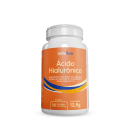 Suplemento alimentar em cápsulas da marca Linhahum, chamado "Ácido Hialurônico". A embalagem é um frasco branco com rótulo laranja e azul, contendo 30 cápsulas de 430mg cada.